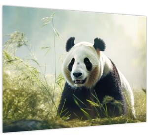 Sklenený obraz - Panda (70x50 cm)