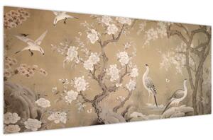 Obraz - Kreslená japonská krajina (120x50 cm)