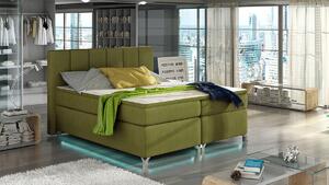 Čalúnená manželská posteľ s úložným priestorom Barino 160 - zelená