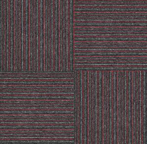 Balta koberce Kobercový štvorec Sonar Lines 4520 červenočierny - 50x50 cm