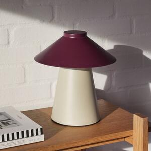 HÜBSCH Stolná lampa Chipper, biela, vínová červená, železo