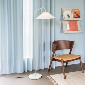 HÜBSCH Masívna stojacia lampa, biela, piesok, sklo, železo, E27