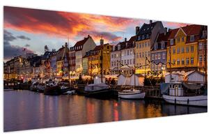 Obraz - Nyhavn, Kodaň (120x50 cm)
