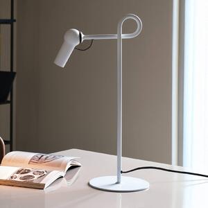 Kdln LED stolová lampa Bird, biela, 48 cm, kov, stmievateľná