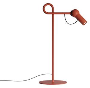 Kdln LED stolová lampa Bird, červená, 48 cm, kov, stmievateľná