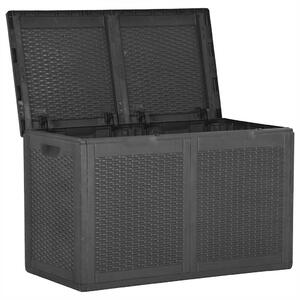Záhradný úložný box 180 l, čierny, PP ratan