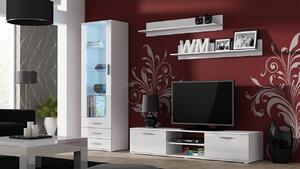 Mirjan24 Obývacia stena Boho I, Osvetlenie: osvetlenie LED modré, Farby: biela / biely lesk Mirjan24 5902928107142