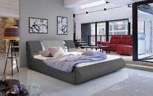 Čalúnená manželská posteľ s roštom Folino 160 - tmavosivá / svetlosivá