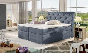 Čalúnená manželská posteľ s úložným priestorom Beneto 140 - modrá