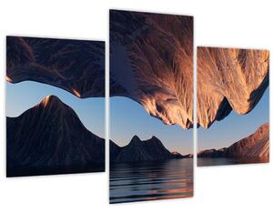 Obraz - 3D útesy (90x60 cm)
