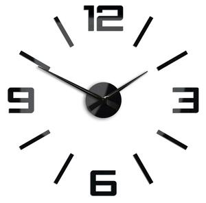 Moderné nástenné hodiny SILVER XL BLACK black (nalepovacie hodiny na stenu)