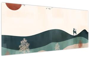 Obraz - Ilustrovaná krajina (120x50 cm)