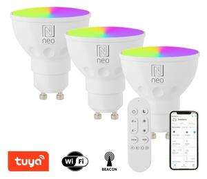Immax NEO 07724CDO-SADA 3xLED RGB stmievateľná žiarovka GU10/4,8W/230V Wi-Fi Tuya+diaľkové ovládanie