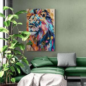 Obraz lev s imitáciou maľby
