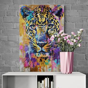 Obraz leopard s imitáciou maľby