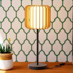 Stolová lampa Forlight Viva, svetlohnedá, drevo/kov, výška 49 cm