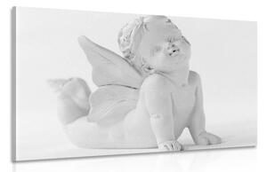 Obraz čiernobiela roztomilá soška anjela Varianta: 60x40