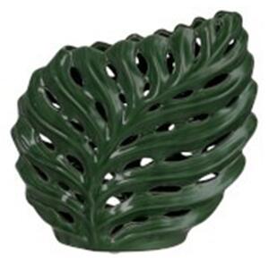 Váza zelená palmový list keramická 2ks set dekorácia GREEN