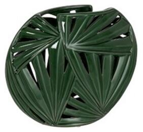 Váza zelená palmový list keramická 2ks set dekorácia GREEN