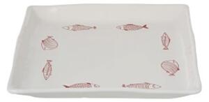 Misa biela s rybičkami keramická 4ks set tanier COLOURS