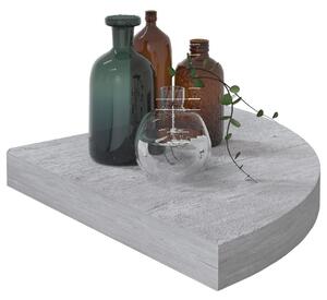 Nástenné rohové police 4 ks betónové sivé 35x35x3,8 cm MDF