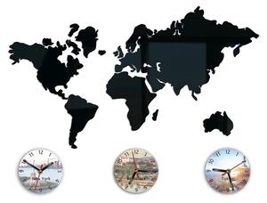 Moderné nástenné hodiny WORLD MAP (nalepovacie hodiny na stenu)