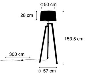 Inteligentná stojanová lampa statív s tienidlom čierna so zlatou 50 cm vrátane Wif A60 - Puros