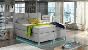 Čalúnená manželská posteľ s úložným priestorom Barino 160 - svetlosivá