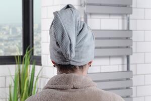 Rýchloschnúci turban na vlasy NERA svetlo šedý