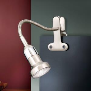 Praktická upínacia lampa Colana, Hliník / sivá / zinok, Pracovňa / Kancelária, kov, Moderný, Lampa s klipom/do zásuvky