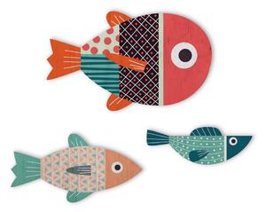 Súprava 3 dekoratívnych rybičiek na stenu Little Nice Things