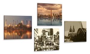 Set obrazov priemyselné mesto s abstrakciou Varianta: 4x 40x40
