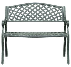 Záhradná lavička 102 cm odlievaný hliník zelená