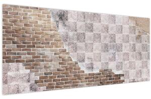 Obraz - Tehlový múr (120x50 cm)