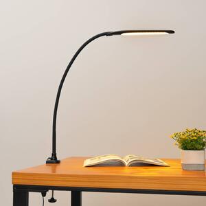 Lindby LED lampa Nilay, výška 70 cm, domáca kancelária, Čierna, Pracovňa / Kancelária, kov, Moderný, Lampa s klipom/do zásuvky