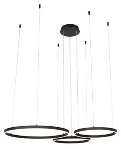 Závesné svietidlo čierne vrátane LED 3-stupňového stmievateľného 3-svetla - Anello