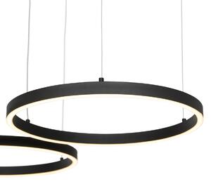 Závesné svietidlo čierne vrátane LED 3-stupňové stmievateľné 3-svetlo - Anello