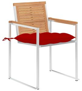 Záhradné stoličky 4 ks s podložkami tíkový masív