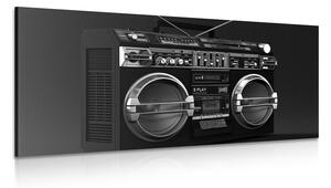 Obraz disco rádio z 90-tych rokov v čiernobielom prevedení Varianta: 100x50