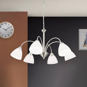 Závesná lampa Kinga, nikel, 6-plameňová