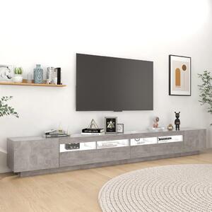 TV skrinka s LED svetlami betónovo-sivá 300x35x40 cm