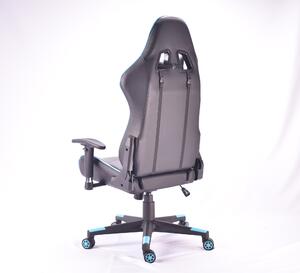 Bezdoteku Kancelárska stolička MUSTANG čierna s modrými pruhmi