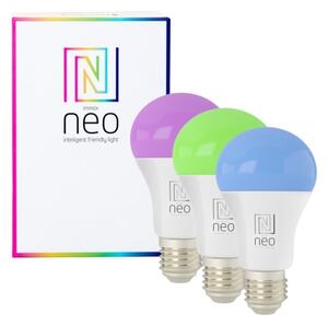 Immax NEO 07712CDO-SADA 3xLED RGB Stmievateľná žiarovka E27/9W/230V Wi-Fi Tuya+DO