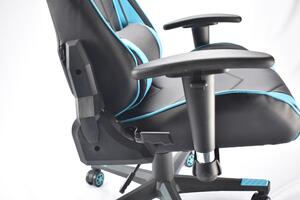 Bezdoteku Kancelárska stolička MUSTANG čierna s modrými pruhmi