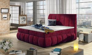 Čalúnená manželská posteľ s úložným priestorom Vareso 180 - bordová