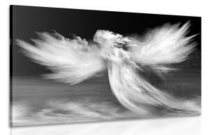 Obraz podoba anjela v oblakoch v čiernobielom prevedení Varianta: 60x40