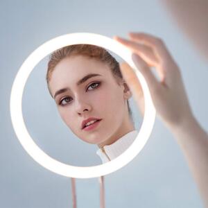 Bezdoteku LED kozmetické makeup zrkadlo BALET nabíjacie ružové
