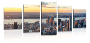 5-dielny obraz panoráma mesta New York
