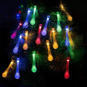 Bezdoteku LEDSolar 20 vianočné solárne reťaz kvapky multicolor, IPRO, 2W, farebné