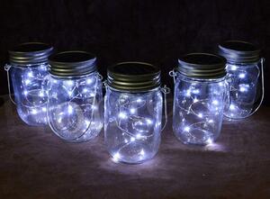 Bezdoteku LEDSolar solárne závesná vianočné poháre s reťazou studená biela 1 ks, iPRO, 1W, studená biela
